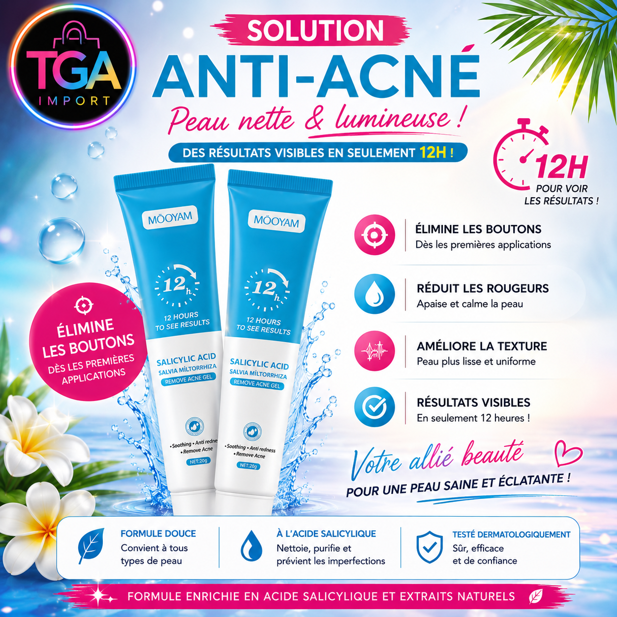 Crème anti acné
